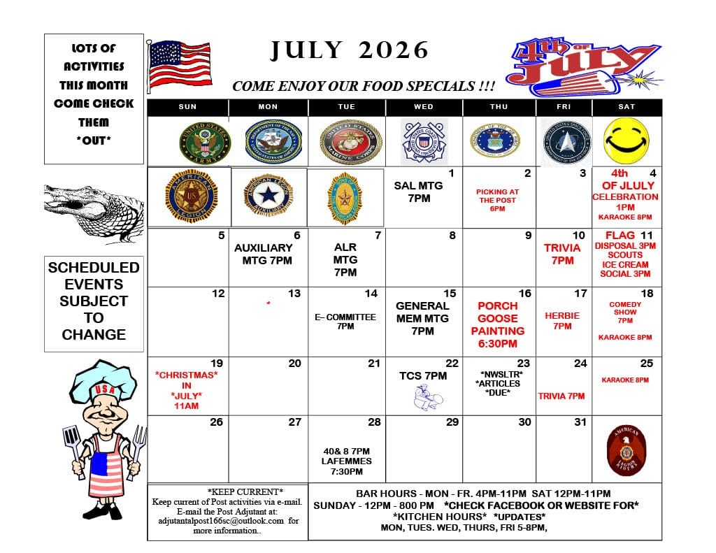 july 2026 events calendar