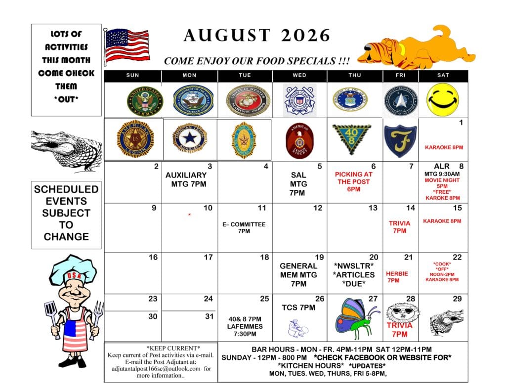 august 2026 calendar events