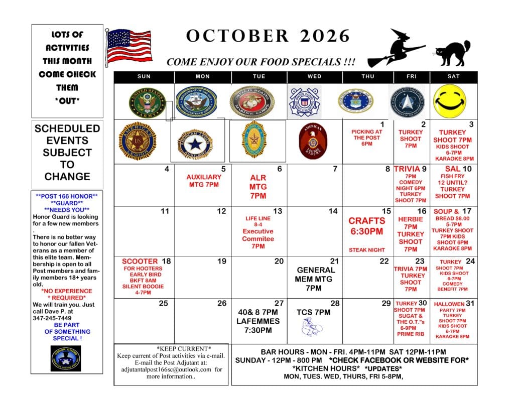 october 2026 calendar